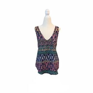 Sleeveless Aztec V-Neck Top